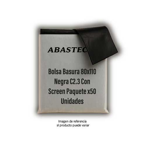 Bolsa Basura 80x110 Negra C2.3 Con Screen Paquete X50 Unidades.