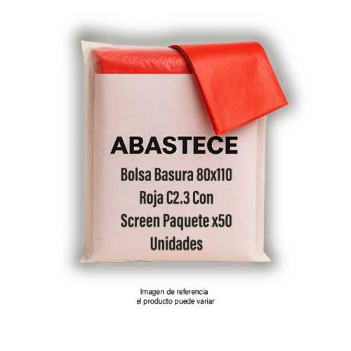 Bolsa Basura 80x110 Roja C2.3 Con Screen Paquete X50 Unidades.