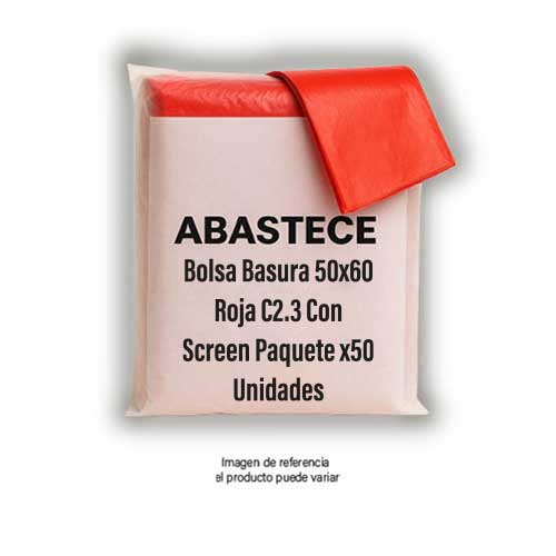 Bolsa Basura 50x60 Roja C2.3 Con Screen Paquete X50 Unidades.