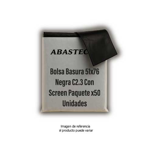Bolsa Basura 51x76 Negra C2.3 Con Screen Paquete X50 Unidades.