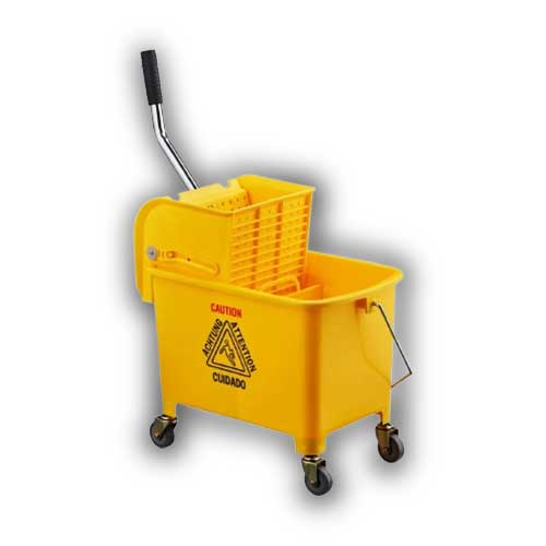 Carro Balde Exprimidor Con Palanca Amarillo 19 Lts Kleine