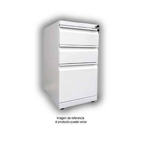 Archivador Metalico 3 Cajones 37 X 48 X 69.5 Cms Blanco