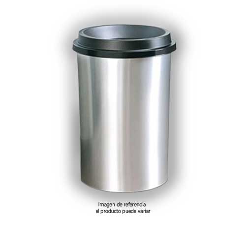 Papelera Redonda Evo 50 Lt Apariencia Metal Tapa Abierta