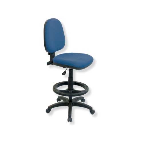 Silla Cajero Lisa Tapizada B.Nylon Paño Escocia Negro C.Ruedas