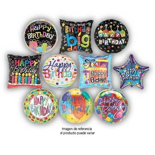 Globo Metalizado 9pg Feliz Cumpleaños (Diseños Variados)