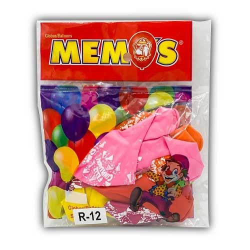 Globos Feliz Cumpleaños R-12 Paq.x12u. Surtido Memos