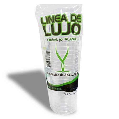 Vaso Tipo Whisky Plastico Transparente 5oz X25u.