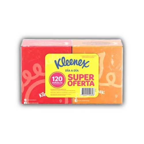 Pañuelos Faciales Kleenex Oferta 2 Cajitas X120 Paños