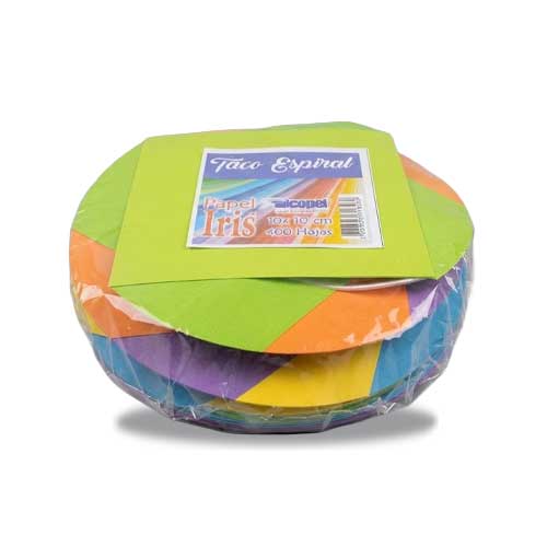 Taco De Papel Iris En Espiral 10x10 Cms X400 Hojas