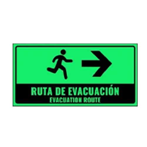 Señalización Ruta De Evacuación A La Derecha 22x15 Fotoluminiscente