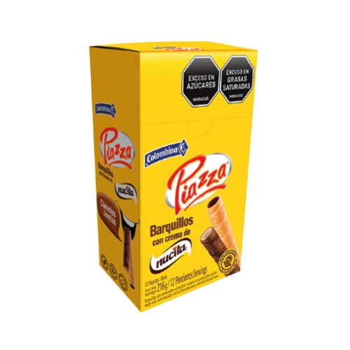 Barquillo Piazza Nucita Con Avellana Caja X12 Unidades
