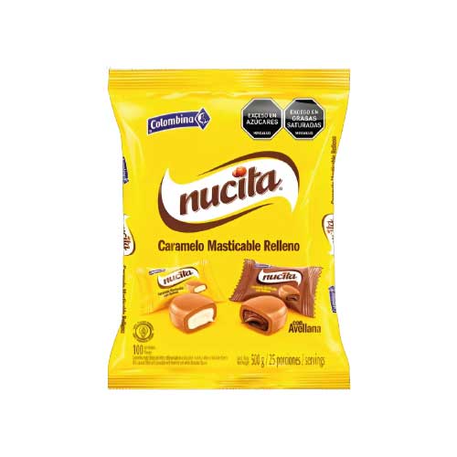 Caramelo Masticable Relleno Nucita Paquete X100 Unidades