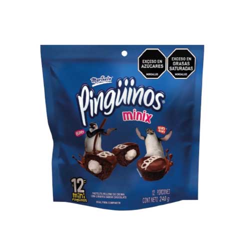 Minix Pinguinos Marinela 240 Gr. Paquete X12 Unidades