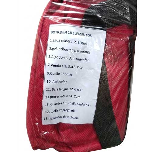 Botiquin Tipo Canguro Con 18 productos basicos. en Papeleria.com.co