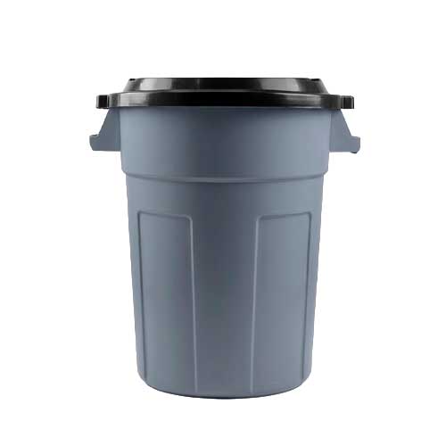 Caneca Tipo Tanque Plastica 80 L Gris Con Tapa