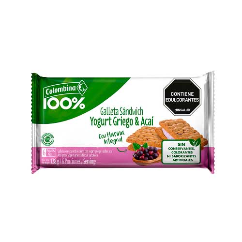 Galleta Colombina Yogur Griego & Acai X 6 Unds