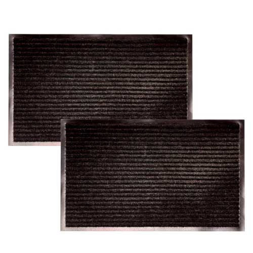 Set De 2 Tapetes Canales 60 Cm X 40 Cm Negro