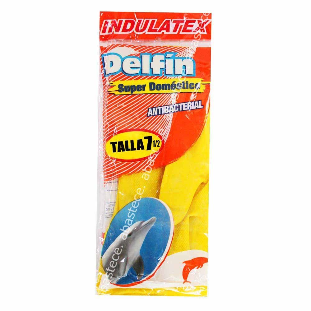 guante plastico amarillo c.16 talla 71/2 delfin (*)
