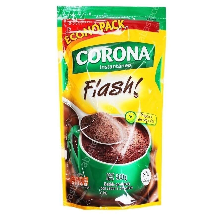 Chocolate Instantaneo Corona Flash Con Azucar 500 g 