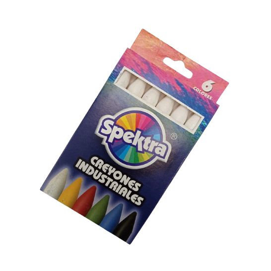 crayolas industriales spektra  blancas x 6 unidades