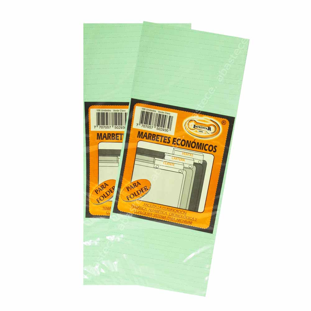 marbete folder corriente verde claro imprentar